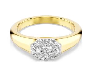 Dextera ring, Mixed cuts, White, Gold-tone plated