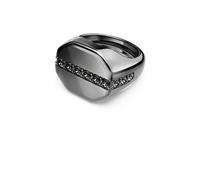 Dextera ring, Octagon shape, Round cut, Black, Ruthenium plated