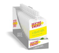 Dextro Energy Lemon Energy Gel | NON-Sticky Fast Acting Drinkable Liquid Energy | a Quick Burst of Glucose with Caffeine | 28g of Carbohydrates | For Running or Cycling | Vegan I Pack of 12