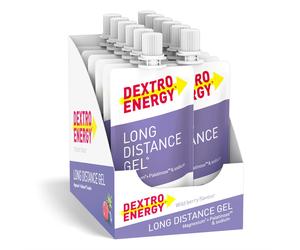Dextro Energy Long Distance Gel Wild Berry | for intensive, long endurance exercise | less sweet & gentle stomach | Easy to consume | Vegan | Pack of