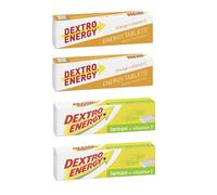 Dextro Energy Tablets Multipack - 4 x 47g (2 x Orange & 2 x Lemon) - Fast Acting Glucose Tablets for Quick Energy Boost