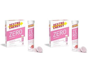 Dextro Energy Zero Calories Pink Grapefruit I Electrolytes Sports Drink I Effervescent Tablets | Rapid Recovery and Hydration Electrolyte Drink I with caffeine I 3 Tubes, 60 Tablets (Pack of 2)