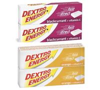Dextro Multipack - 2 Packs of Orange & 2 Packs of Blackcurrant - Total 56 Energy Tablets