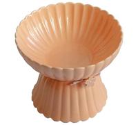 Dexypaws: Elevated Ceramic Cat Bowl - Blush Pink & Rose Gold Flower - 8.45oz, Stylish Pet Feeding Dish, Meals, Food & Water, Ergonomic Height, Raised