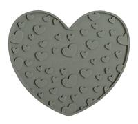 Dexypaws: Enrichment Lick Mat: Army Green Heart - Grooved Dog Feeding Pad, Food-Grade Silicone, Spread On Meals-Treats, Pet Soothing Toy, Suction Back