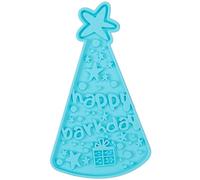 Dexypaws: Enrichment Lick Mat: Happy Bark Day - Grooved Dog Feeding Pad, Food-Grade Silicone, Spread On Meals & Treats, Pet Soothing Toy, Suction Back