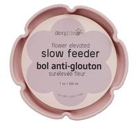 Dexypaws: Flower Elevated Slow Feeder - Pink Blush - 7.75oz Capacity, Silicone Cat Dish w/Removable Ceramic Stand, Pet Meal Feeding, Water & Food