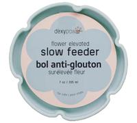 Dexypaws: Flower Elevated Slow Feeder - Sage Green - 7.75oz Capacity, Silicone Cat Dish w/Removable Ceramic Stand, Pet Meal Feeding, Water & Food