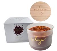 Deya Natural Soy Wax Candles | Healing Crystals&Dried Flowers | 3 Wick Candle | Up to 45 Hours Burning Time |Frosted Glass Jar | Vegan | Aromatherapy | Best Gift for Men and Women