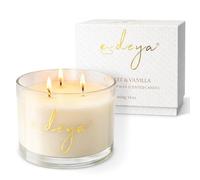 Deya Natural Soy Wax Large Candle | Aromatherapy | 3 Wick Candles | Up to 55 Hours Burning Time | Clear Glass Jar | Vegan | Natural Fragrance | Best Gift for Men and Women (Chamomile&Neroli)