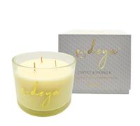Deya Natural Soy Wax Large Candle | Aromatherapy | 3 Wick Candles | Up to 55 Hours Burning Time | Clear Glass Jar | Vegan | Natural Fragrance | Best Gift for Men and Women (Coffee&Vanilla)