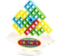 Deyaah 32Pcs Tetra Tower Balance Game, Stacking Blocks Games, Balancing Swing Stacking Fun Toys Building Blocks for Family Games, Parties, Travel, Team Building Blocks Toy