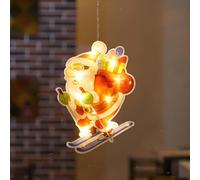 Deyaah Christmas Sucker LED Lights,Window Sucker Lamp,Christmas Hanging LED Lights,Waterproof, for Party Home Wreaths Xmas Tree Door Fireplace (Skiing Santa)