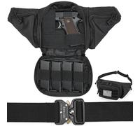 DEYACE Concealed Carry Waist Bag, Quick Release Metal Buckle, Tactical Fanny Pack for Men, Military Molle Pistol Waist Pack, black, standard size