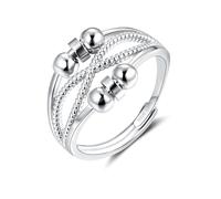 Deyanse Silver Anxiety Ring, 925 Sterling Silver Fidget Ring Anxiety Women | Hypoallergenic and Gentle on Skin for Women Girls, Exquisite Matching Jewelry Pieces, Birthday Gift Bring Elegant Sparkle
