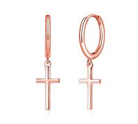 Deyanse Silver Hoop Earrings for Women, 925 Sterling Silver Dangle Huggie Earrings, Heart Cross Star Pendant Drop Hoop Earrings, Sleeper Dangle Creole Earrings, Hypoallergenic Jewellery Gift for Girls