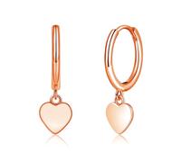 Deyanse Silver Hoop Earrings for Women, 925 Sterling Silver Dangle Huggie Earrings, Heart Cross Star Pendant Drop Hoop Earrings, Sleeper Dangle Creole Earrings, Hypoallergenic Jewellery Gift for Girls