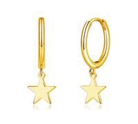 Deyanse Silver Hoop Earrings for Women, 925 Sterling Silver Dangle Huggie Earrings, Heart Cross Star Pendant Drop Hoop Earrings, Sleeper Dangle Creole Earrings, Hypoallergenic Jewellery Gift for Girls