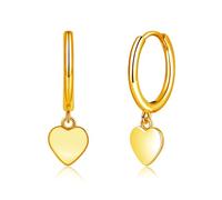 Deyanse Silver Hoop Earrings for Women, 925 Sterling Silver Dangle Huggie Earrings, Heart Cross Star Pendant Drop Hoop Earrings, Sleeper Dangle Creole Earrings, Hypoallergenic Jewellery Gift for Girls