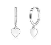 Deyanse Silver Hoop Earrings for Women, 925 Sterling Silver Dangle Huggie Earrings, Heart Cross Star Pendant Drop Hoop Earrings, Sleeper Dangle Creole Earrings, Hypoallergenic Jewellery Gift for Girls