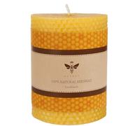 DEYBBY 3×4 in Beeswax Pillar Candle - Handmade Pure Beeswax Rolled Candle for Gift & Home Decor