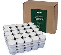 DEYBBY Natural Soy Wax Tealight Candles Bulk,100 Pack UnScented Tea Candle Set - 4 Hours Burning for Each