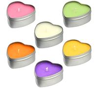 DEYBBY Scented Soywax Tea Light Candles, Big Size Heart Shaped Aromatherapy Candle - 6 Hours Burn Time, Silver Metal Travel Tin, for Spa, Home Décor, Wedding and Valentine's Day…
