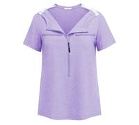 Deyeek Chemo Shirts for Port Access Women 2 Side Snap Short Sleeve Shoulder Surgery Rotator Cuff Dialysis Recovery Shirts, Purple, M