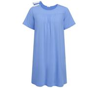 Deyeek Hospital Gowns for Women Tear Away Snap Open Back Dress Post Shoulder Surgery Dresses Soft Adaptive Clothing Nightgown, Light Blue, XL