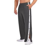 Deyeek Jogging Bottoms Men's Rehabilitation Trousers with Side Button Placket to Open Button up Training Trousers Post-Operative Sports Trousers Dark Grey