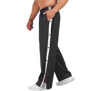Deyeek Men's Jogging Bottoms With Side Button Placket - Rehabilitation Trousers for Post-Operative Training and Sports - Black