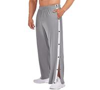 Deyeek Men's Rehabilitation Jogging Bottoms with Side Button Placket, Training Trousers, Post-Operative Sports Pants, Grey