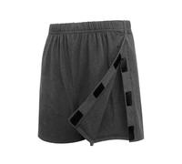 Deyeek Men's Tear Away Post Surgery Cotton Shorts 3-inch, Grey, X-Large