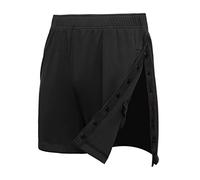 Deyeek Mens Tearaway Sweat Shorts Hidden Side Snap Button Basketball Shorts Loost Fit Leg Post Sugery Pants with Pockets, Black, XXL