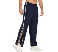 Deyeek Mens Track Suit Jogging Bottoms Removable Basketball Pants with Zippers and Side Zips Detachable Full-Opening Sweatpants Leg Post-Surgery Belt Pockets Navy Blue