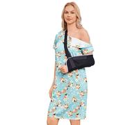 Deyeek Post Shoulder Surgery Dress Women Side Full Tear Away After Rotator Cuff Chemo Dialysis Port Adaptive Clothing, Green Print, L