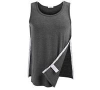 Deyeek Recovery Shirts After Shoulder Surgery for Men After Rotator Cuff Tank Tops Chemo Port Must Haves Adaptive Clothing Dark Gray
