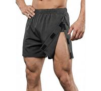 Deyeek Unisex Tear Away Shorts 3-inch Knee Hip Replacement Kit After Surgery Post Surgery Cotton Shorts Without Pocket, Grey, X-Large