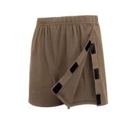 Deyeek Unisex Tear Away Shorts 3-inch Knee Hip Replacement Recovery Post Surgery Cotton Shorts Loose Fit Without Pocket, Khaki, XX-Large