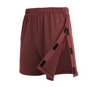 Deyeek Unisex Tear Away Shorts Breakaway Athletic Shorts for Men Post Hip Knee Surgery Recovery Cotton Shorts with Pockets, burgundy, XL