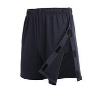 Deyeek Unisex Tear Away Shorts Snap On Athletic Cotton Shorts Post Knee Surgery Recovery Hip Replacement Pants with Pockets, Navy Blue, Large