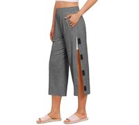 Deyeek Women's Tear Away Cropped Pants Post Surgery Pants for Women Hip Knee Replacement After Surgery Adaptive Sweatpant, Dark Grey, Large