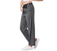 Deyeek Women's Tear Away Pants for Hip Replacement After Surgery Post Surgery Pants for Women Easily Touch 2 Sides Closure, Dark Grey, M