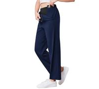 Deyeek Women's Tear Away Pants for Hip Replacement After Surgery Post Surgery Pants for Women Easily Touch 2 Sides Closure, Navy Blue, Large