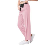 Deyeek Women's Tear Away Pants for Hip Replacement After Surgery Post Surgery Pants for Women Easily Touch 2 Sides Closure, Pink, M