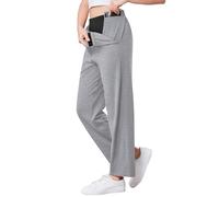 Deyeek Women's Tear Away Pants for Hip Replacement After Surgery Post Surgery Pants for Women Easily Touch 2 Sides Closure, Light Grey, Large