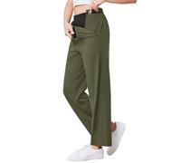 Deyeek Women's Tear Away Pants for Hip Replacement After Surgery Post Surgery Pants for Women Easily Touch 2 Sides Closure, Army Green, Large