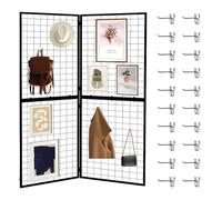 DEYEGELEA Foldable Gridwall Display Panel - 2 Pack of 2x5 Ft Heavy Duty Z Unit Wire Grid Wall Panels for Retail Store, Trade Show, Pop Up Shop, Versatile Merchandiser Display