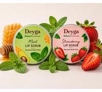 Deyga Berry Mint Kiss Lip Scrub | Natural Strawberry & Mint Sugar Exfoliator for Soft Smooth Lips