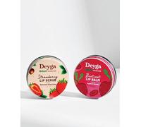 Deyga Nourished Lips Combo - Natural Lip Balm & Strawberry Lip Scrub Set for Daily Lip Care, Soft Smooth Lips